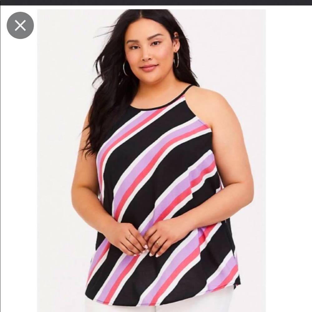 Torrid striped tank with keyhole back size 0 (sold)